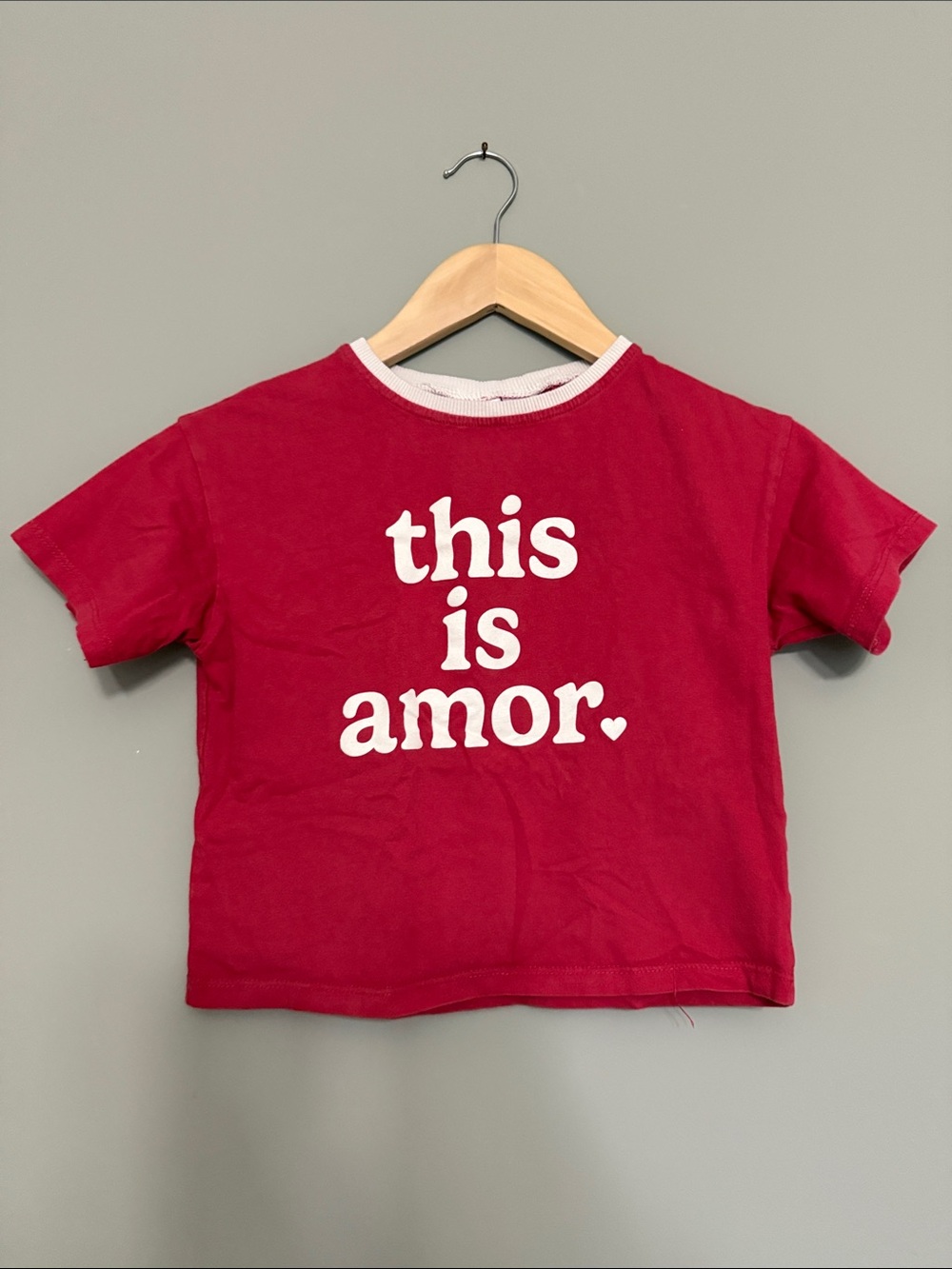 Zara Kids Red 'this is amor' Graphic Tee